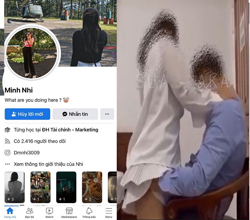Minh Nhi sinh viên đại học tài chính nện với trai